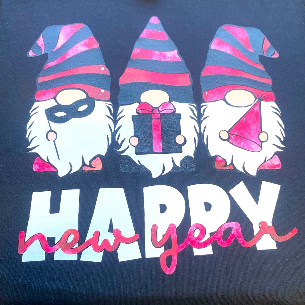 Gnomes Happy New Year Glow in the Dark Graphic Tee